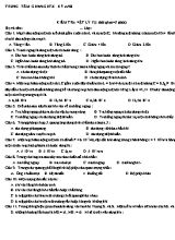Đề kiểm tra môn Vật lý Lớp 12 - Trung tâm GDNN - GDTX Kỳ Anh